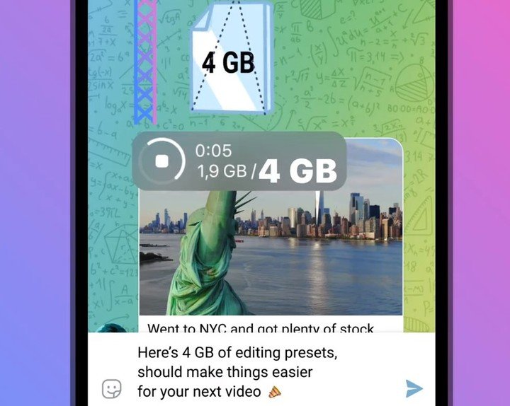 A diferencia de WhatsApp, Telegram Premium le permite compartir archivos de hasta 4 GB de tamaño.