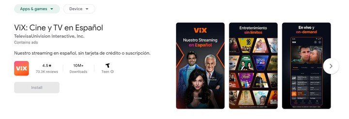 Vix TV, contenido gratuito en español.