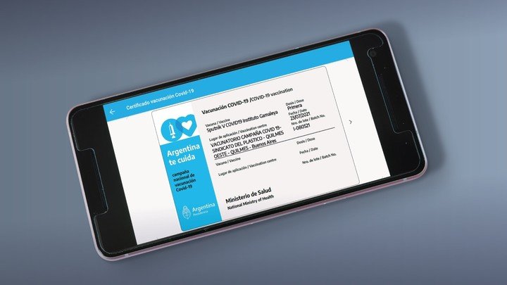 El certificado digital de vacunación contra covid-19 de Mi Argentina será el documento oficial para viajes al exterior.