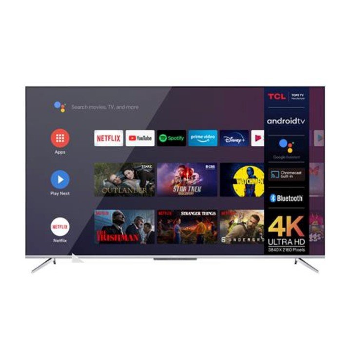 TCL Smart TV 50” 4K L50P615-F.  Con Android TV y Google Assistant, viene con dos puertos USB y tres HDMI.  $94,999.