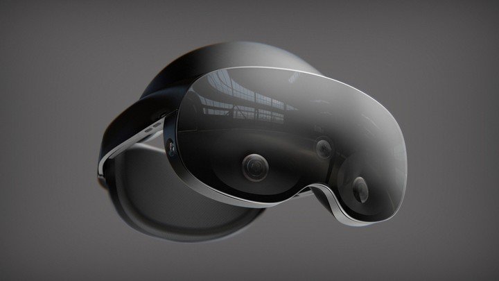 Un render del casco Project Cambria, lo más nuevo en realidad virtual del Meta.