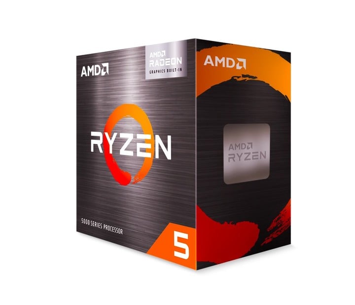 Serie AMD Ryzen 5000G.  Con gráficos AMD Radeon integrados y doce hilos de proceso, 6 núcleos, reloj base 3.9GHz.