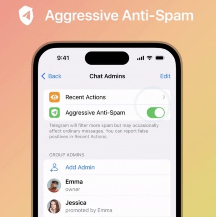 Los administradores ahora tienen más poder para combatir el spam de chat grupal de Telegram.