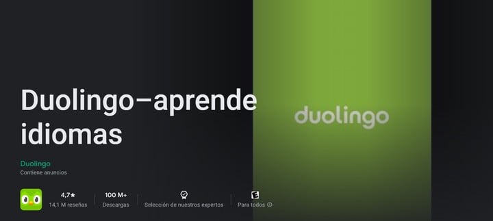 Duolingo, una buena herramienta para practicar idiomas desde tu celular.