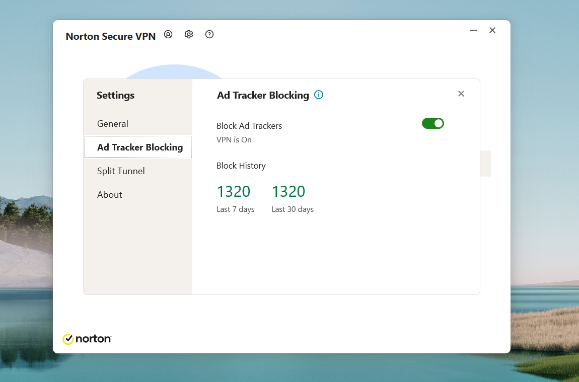 Screenshot of Secure VPN’s ad tracker blocking.