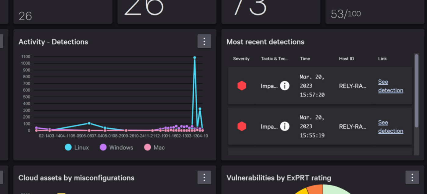 Screenshot of Detection stats within Falcon Go.