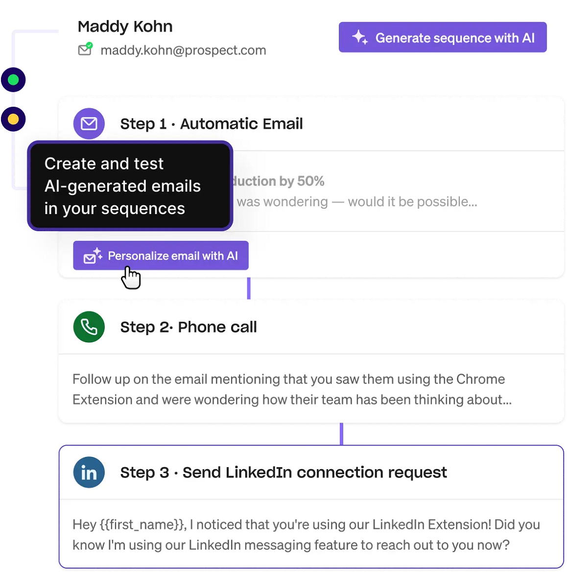 Example Apollo pipeline for tracking lead engagement.