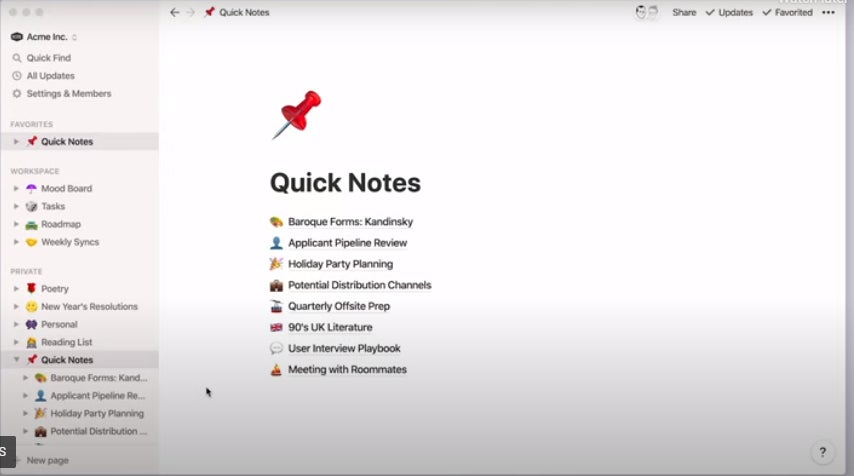 Notion offers impressive note-taking capabilities.