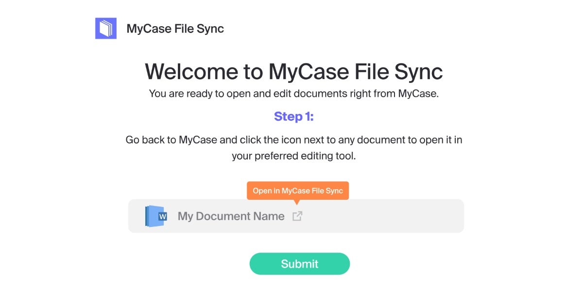 MyCase file sync.