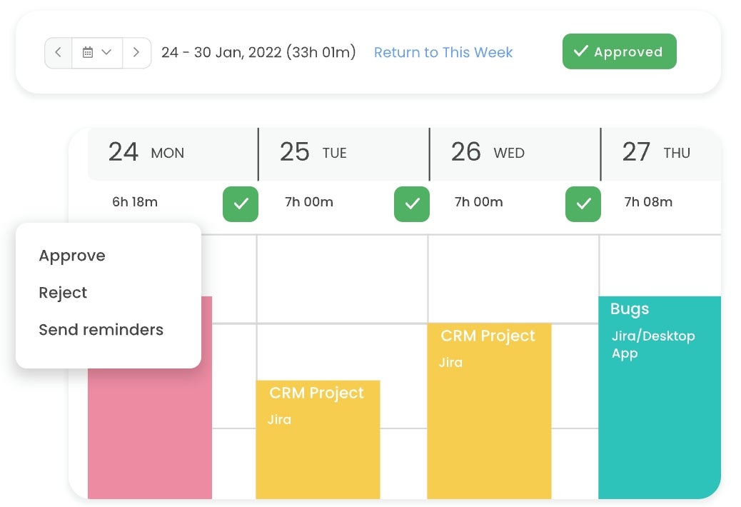 TimeCamp’s time tracking feature.