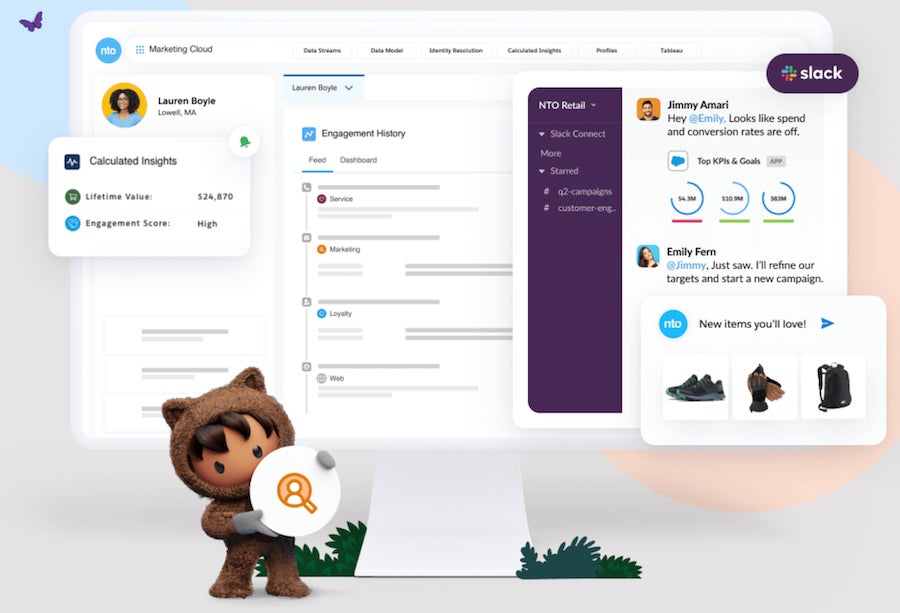 Recomendaciones impulsadas por IA de Salesforce Marketing Cloud.