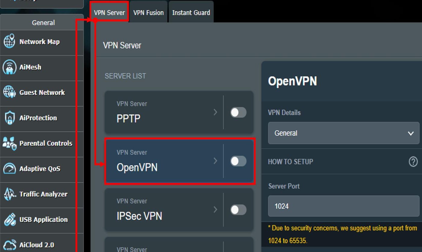 Agregue OpenVPN en el enrutador Asus.