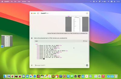 Captura de pantalla de la aplicación Mac 2chatgpt