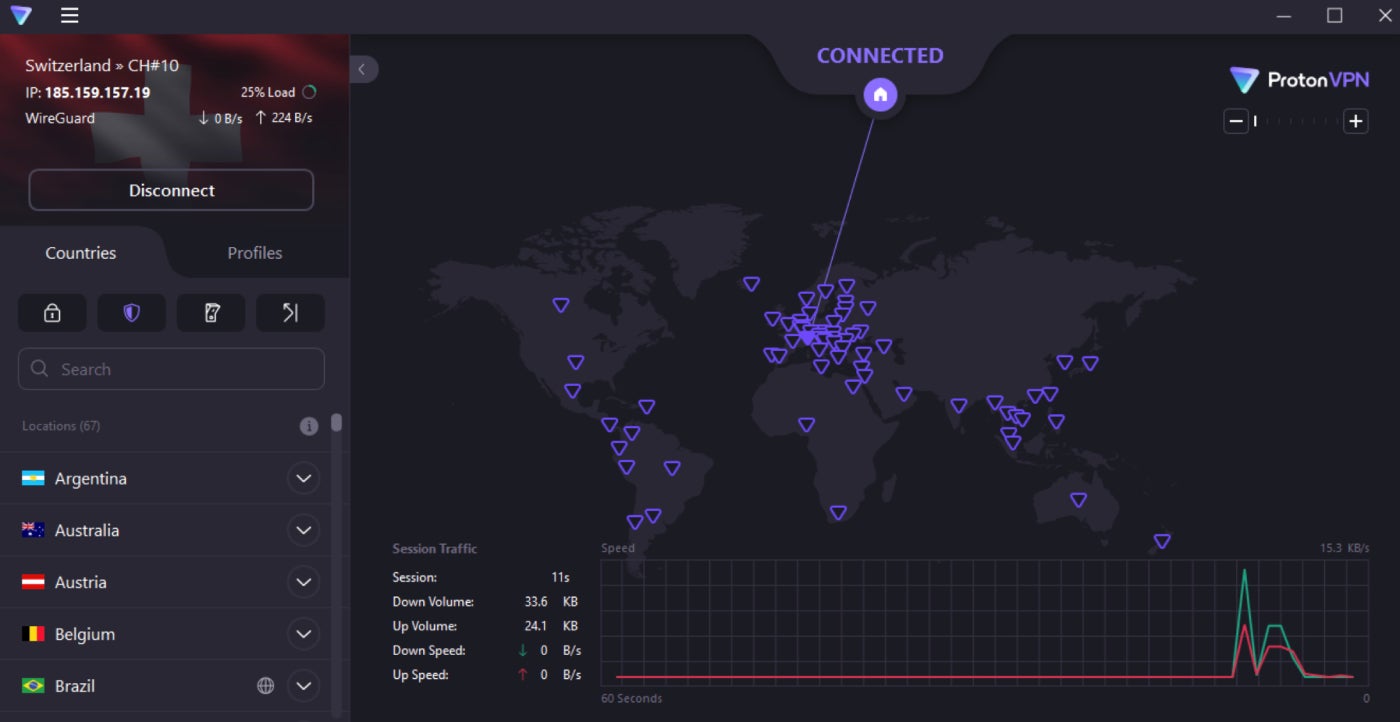 The Proton VPN desktop app.