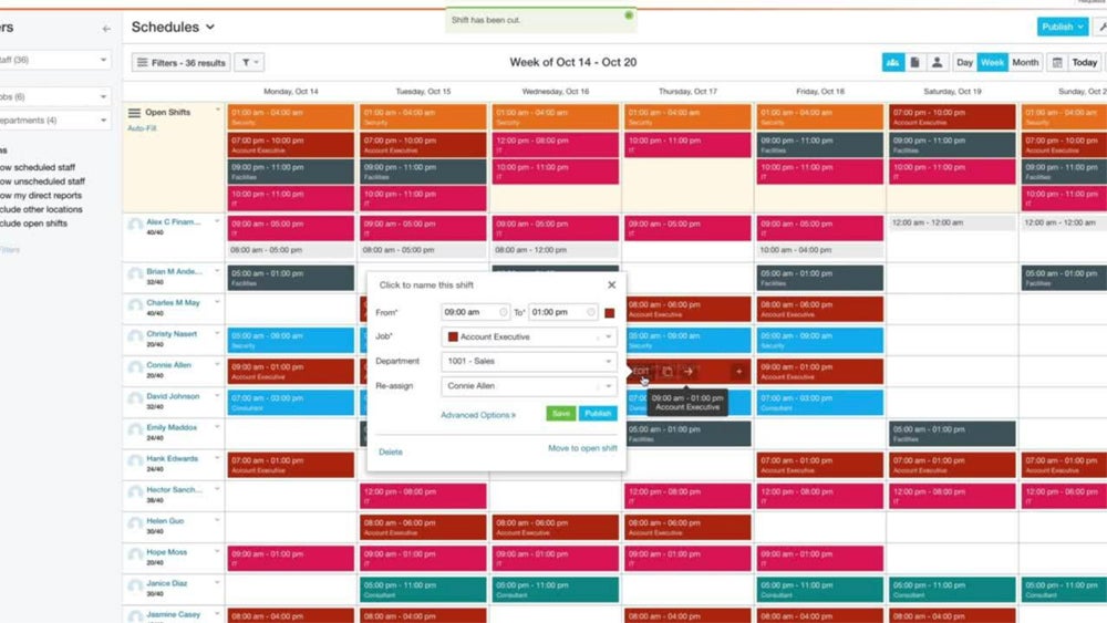 El calendario de programación en Paycor.