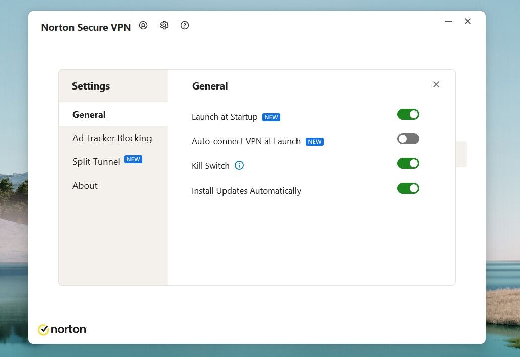 Norton Secure VPN security features. 