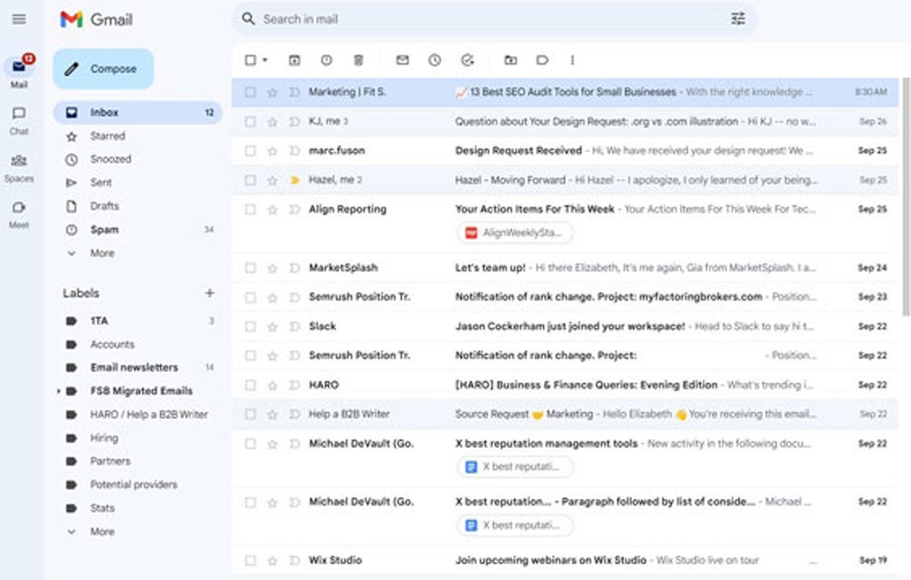 Gmail interface.