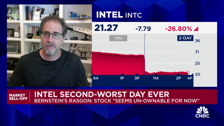 Intel se encamina al peor día en Wall Street en 50 años