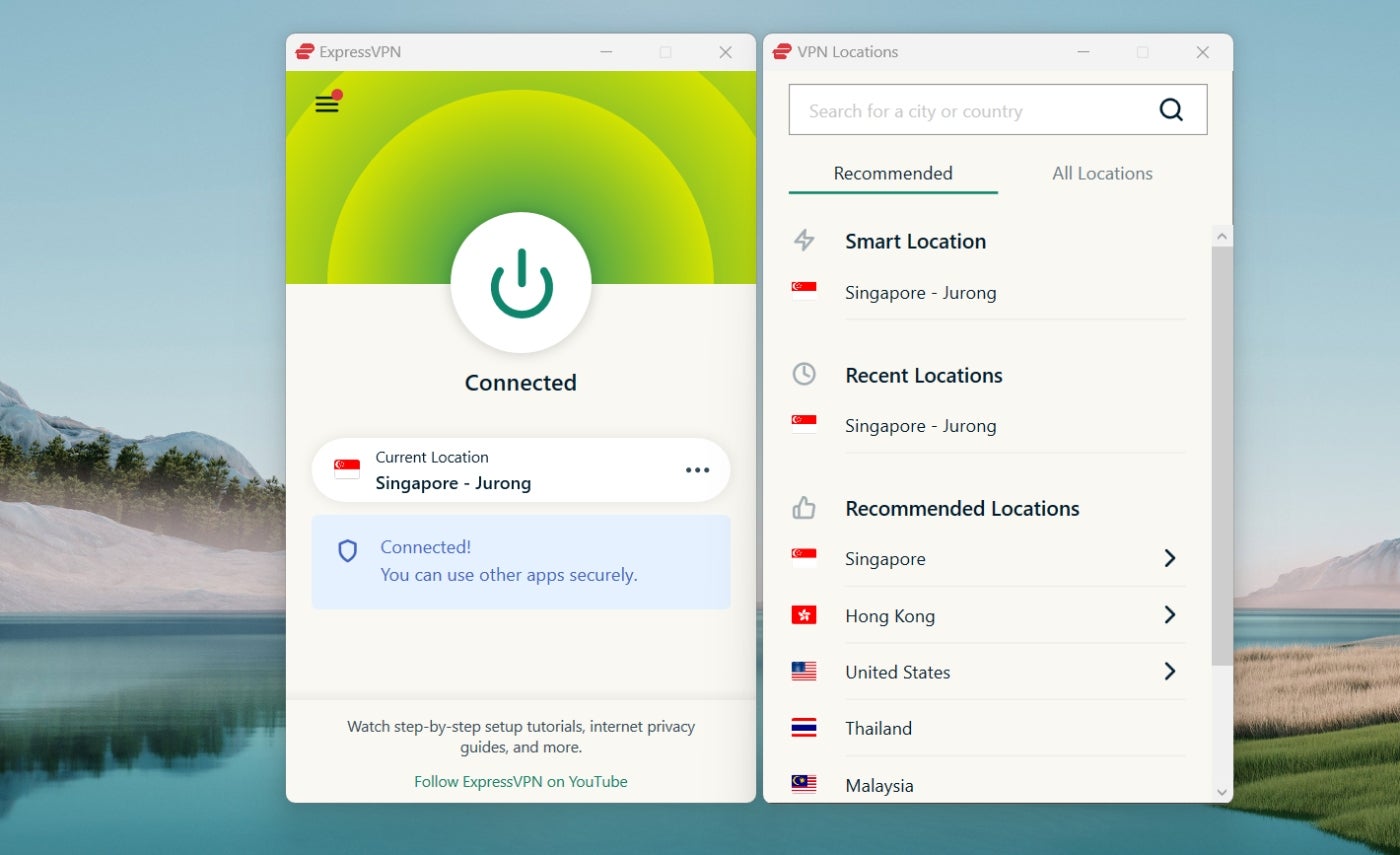 ExpressVPN’s desktop application.