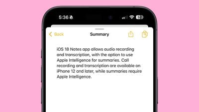 resumen de transcripción de notas de ios 18