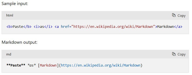 HTML reformateado en Markdown.