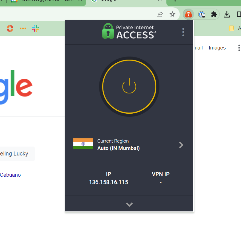 PIA VPN’s Chrome extension.