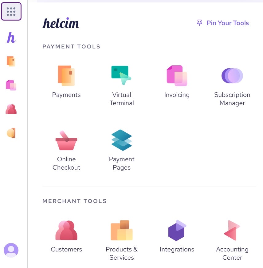 Helcim merchant dashboard.