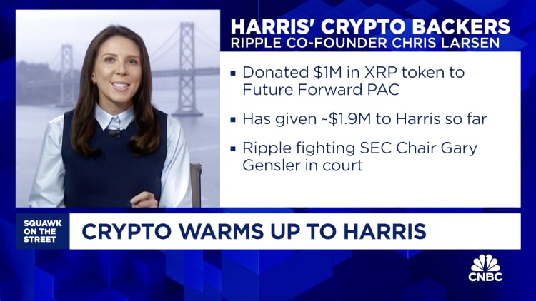 Los donantes de criptomonedas se acercan a Kamala Harris