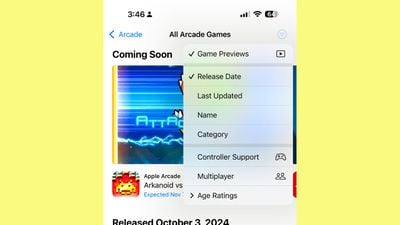 ios 18 2 categorías de apple arcade