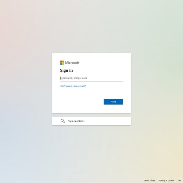 Página de phishing de inicio de sesión de Microsoft.